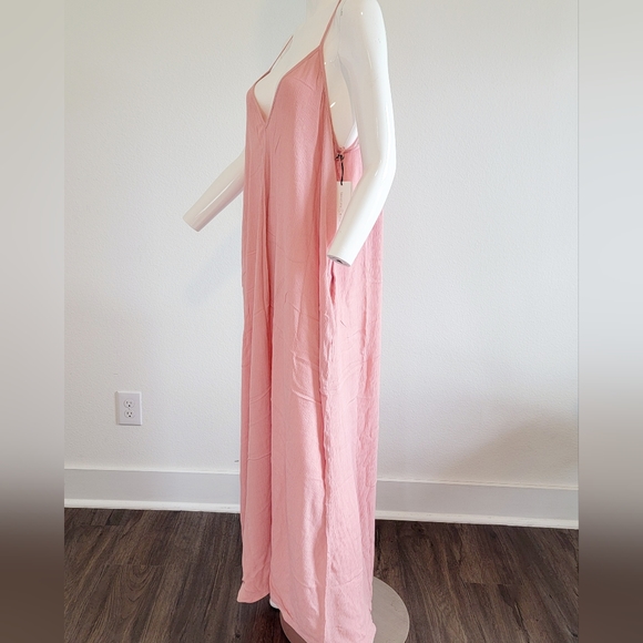 NWT Treasure & Bond Coral Pink Spaghetti Strap Maxi Dress Swim Cover Up Sz XL - Picture 5 of 10